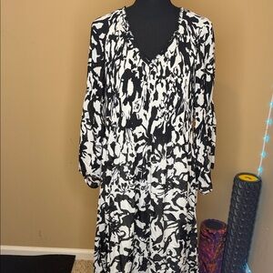 Ninety Monochrome Long Sleeve Dress